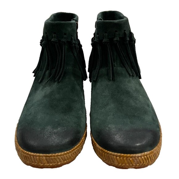 UGG Shenandoah Pine Suede Fringe Boho Western Ankle Boots Size 8.5 Green NEW NIB - Picture 3 of 16